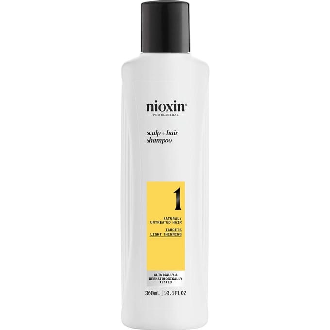 NIOXIN Scalp and Hair Thickening System 1 Shampoo for Natural Hair with Light Thinning 300ml