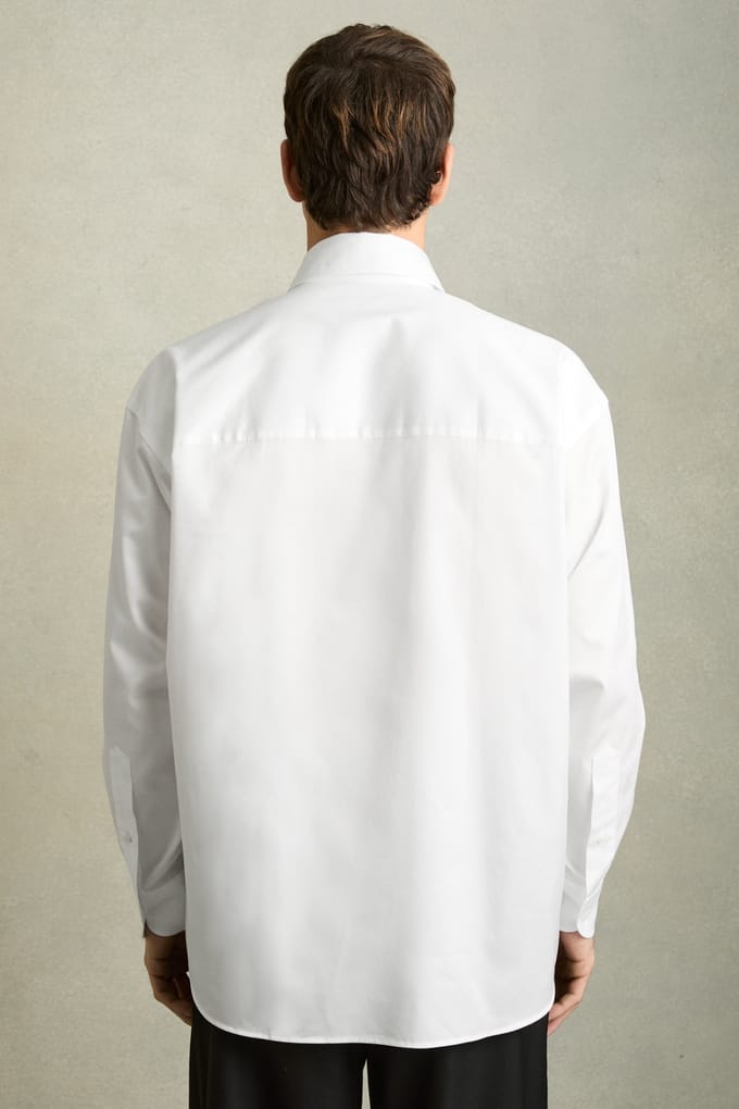 Reiss Ls Oversized Shirtls Oversized Shirt White Taglia: L | Camicie Casual Outlet | Uomo | Bianco