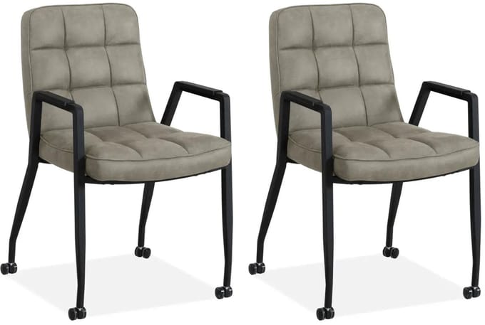 MX Sofa - Eetkamerstoel Ryan - Grey (set van 2 stoelen)