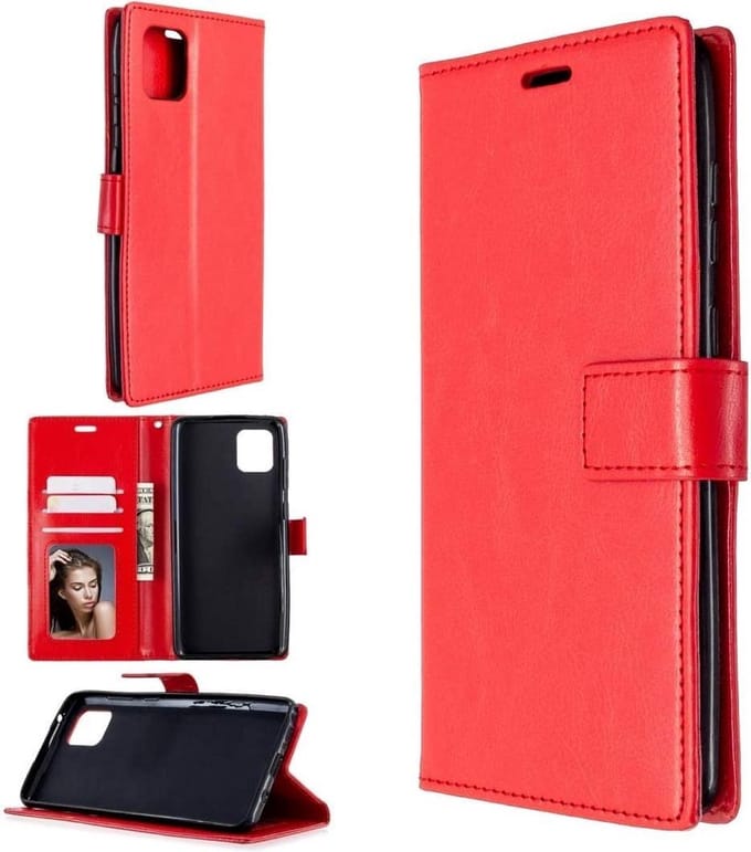 Bookcase Geschikt voor: Samsung Galaxy A22 5G - Rood - Portemonnee hoesje