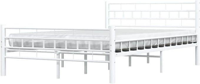 Metalen Bedframe - Ledikant Frame - Goede Nachtrust - Stevige Lattenbodem - 140x200 cm - Wit
