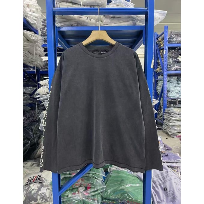 The Hern Haitingtoo Washing Water Long-Sleeved T-Shirt Tide S blue