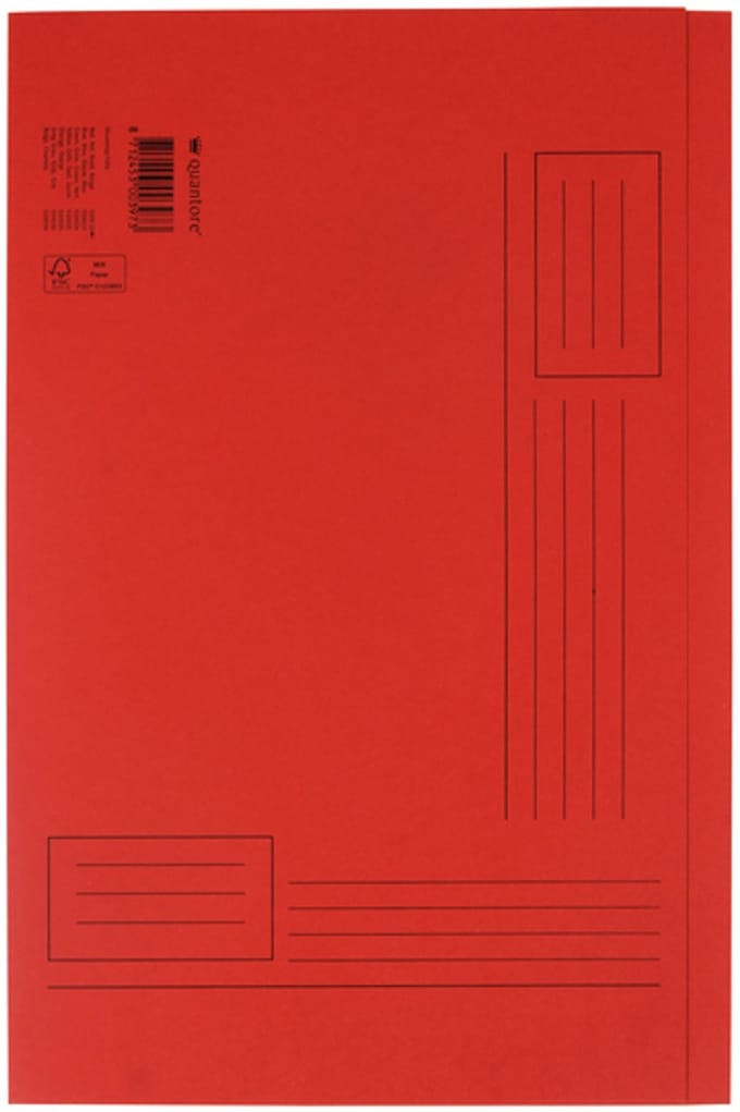 Vouwmap Ongelijk Folio Huismerk Rood