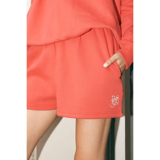 Dames Dsgn Studio Sweatshort Met Trekkoord In De Taille | Red | Maat: Small