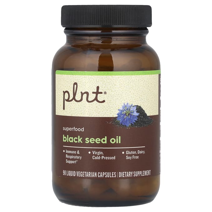 Plnt, huile de graines noires, 90 capsules végétales liquides