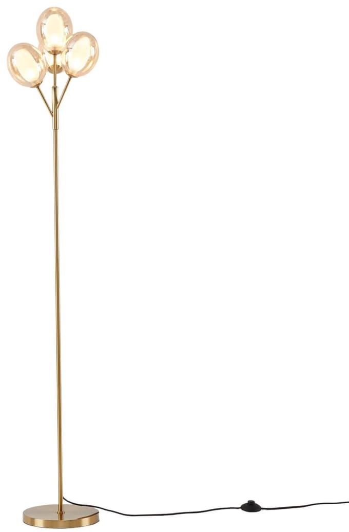 Kosilum - Seryn - Vloerlamp - Messing en amber - Metaal en glas