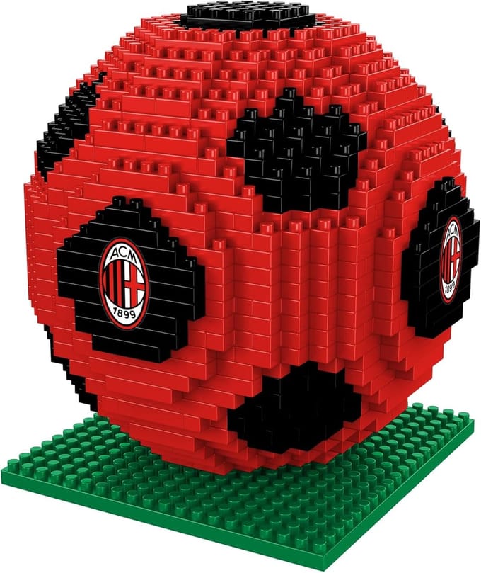 Bouwset Voetbal - 3D Puzzel - Teamgeest Tonen - Gedetailleerd Model - 10 cm - Rood Wit
