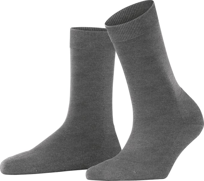FALKE ClimaWool eenkleurig wol lyocell sokken dames grijs - maat 41-42