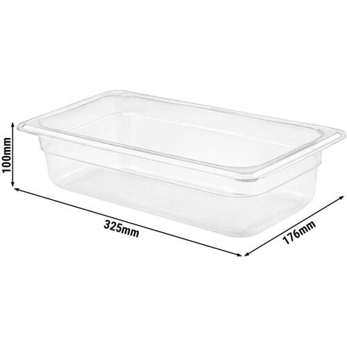 GGM Gastro (12 Stück) Polypropylen-Behälter GN 1/3 - Milchig - Höhe: 100mm Transparant