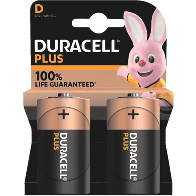 Duracell Plus D Alkalinebatterijen Model MN1300 – 2 Pcs