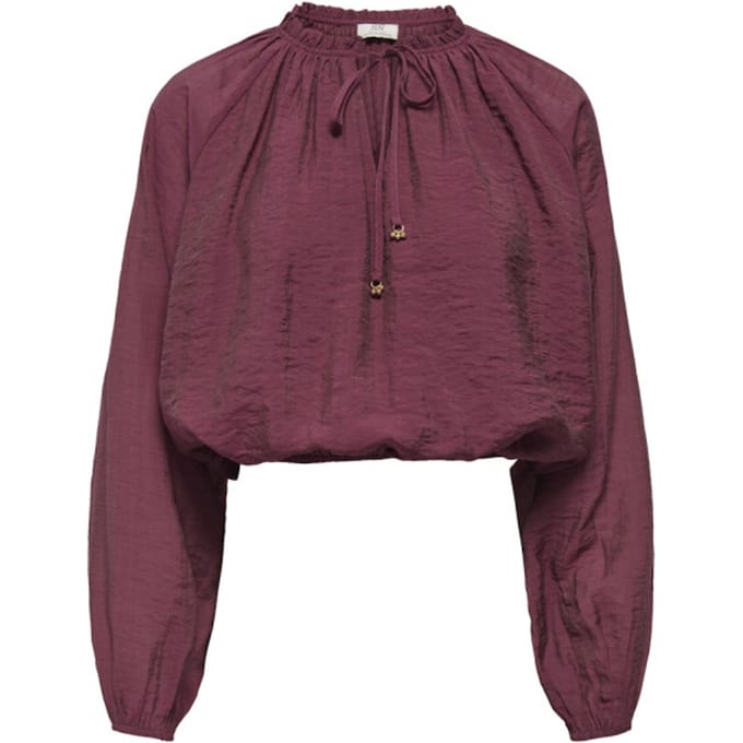 Jacqueline de Yong bordeaux dames blouse   V-hals   Regular fit   Duurzaam   Lange mouw Bordeaux S