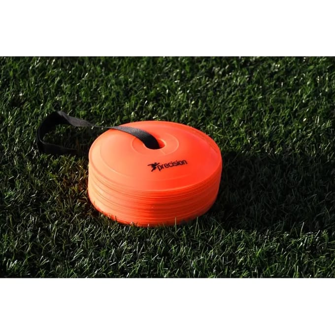 Precision platte trainingshoedjes oranje set van 40 sport markers.