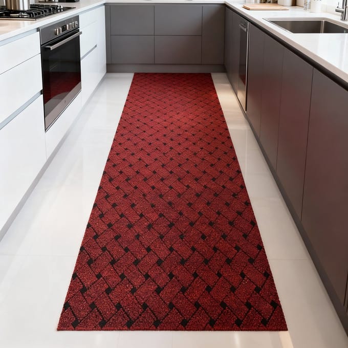 Keukenloper rood - 100x650 cm - Antislip - JYG Union