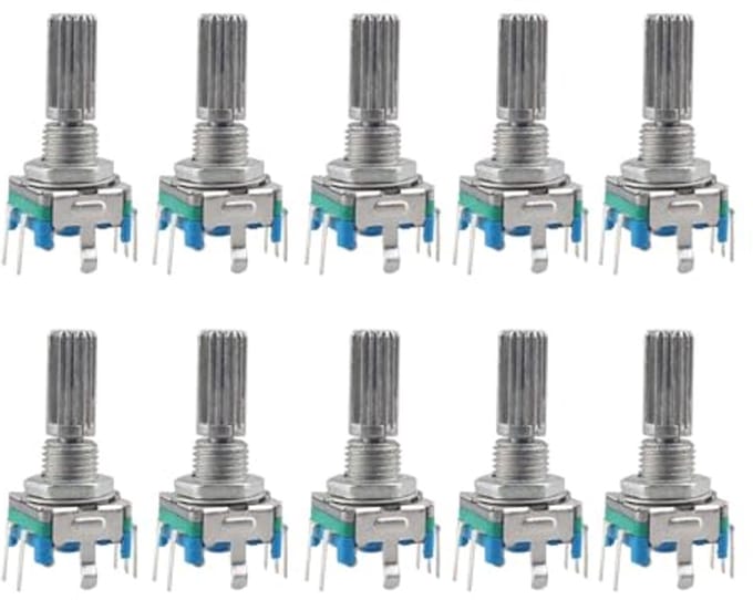 Rotary Encoder Code Schakelaar - 10 Stuks - 360 Graden Roterend - Digitale Potentiometer - 5 Pin D-as 20mm