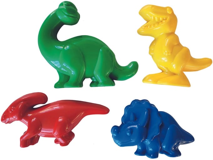 PIA Soft Toys - Dinosaurus Zandvormen - Set 4 in netje