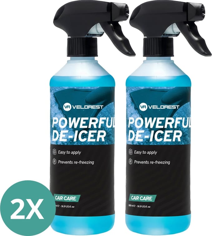 Velorest De-Icer Auto - Ruitenontdooier Spray - Antivries Spray - Ontdooispray - 500ml 2-pack