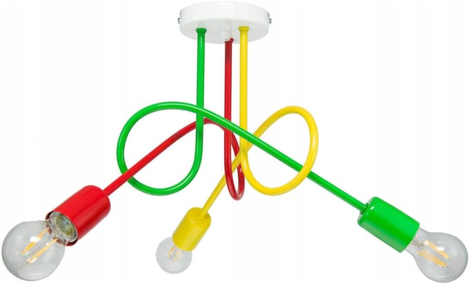 Meerkleurige LED plafondlamp 3xE27 Loft Stijl Kinderkamer