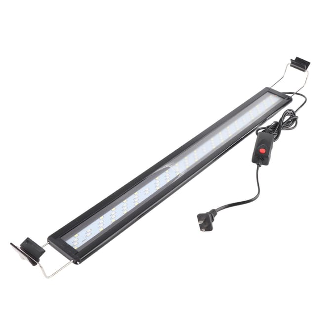 LED Aquariumlamp 4 Rijen Kralen 3 Kleurmodi Spatwaterdicht Warmteafvoer Uitschuifbare Beugel black