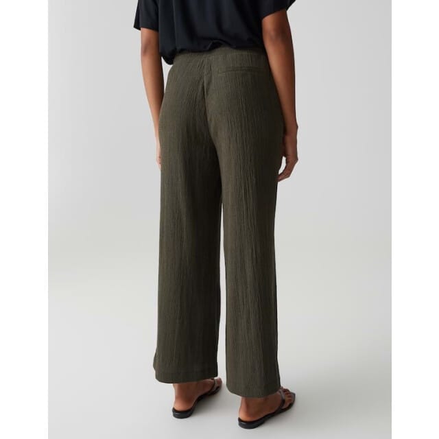 wide fit stoffen broek met structuurpatroon model 'Mileni'