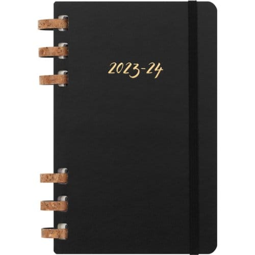 Moleskine 12m academic spiral planner weekly/monthly large black hard cover