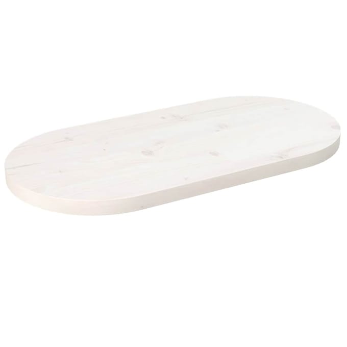 vidaXL - Tafelblad - ovaal - 60x30x2,5 - cm - massief - grenenhout - wit
