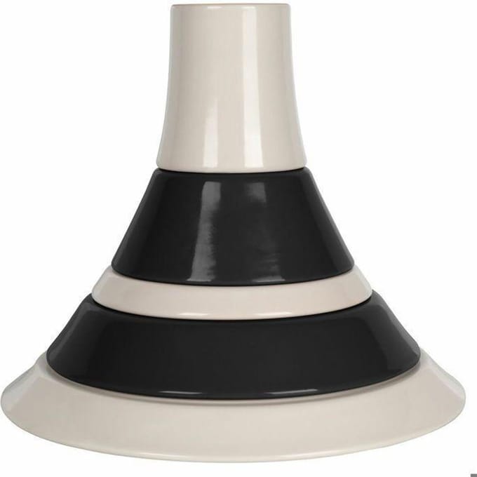 Borden - Benetton - Piramide - 5 stuks - Wit/Zwart - Vaatwasmachinebestendig