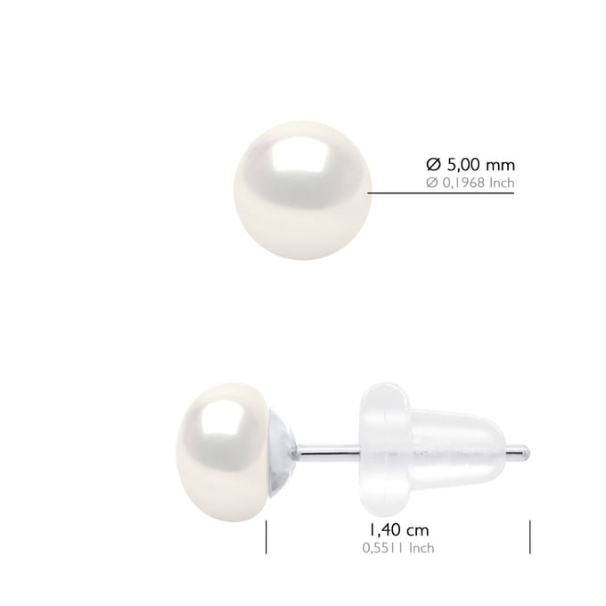Oorbellen van echte gekweekte zoetwaterparels knop 5-6 mm