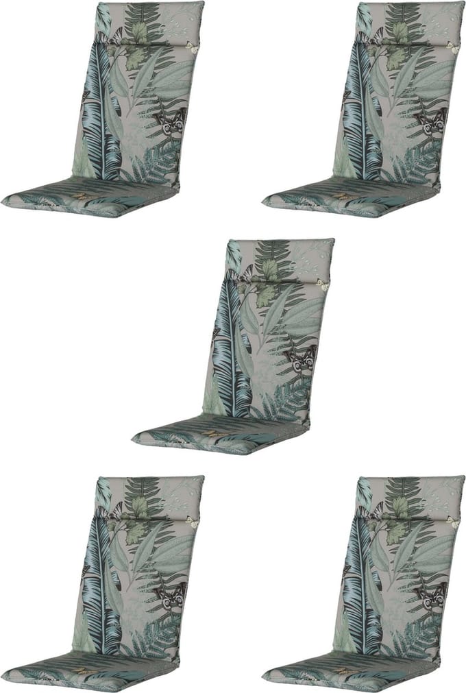 Madison - Tuinkussen - Hoge Rug - 5 st - Scott - 120 x 50cm - Grijs