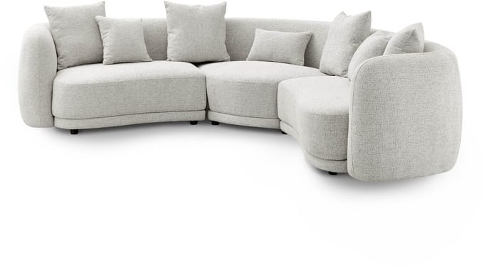 MASSIVMOEBEL24.DE woonsysteem / woonlandschap lichtgrijs gemêleerd 100% polyester 252x174x80 cm SOFAS deels gemonteerd