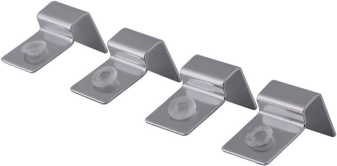 Solidchoice - Set van 4 Aquarium Glasdeksel Klemmen van RVS