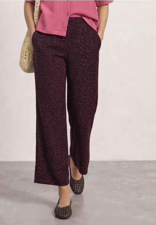 Broek met Straight Leg pijpen en Mid Waist taille, met print