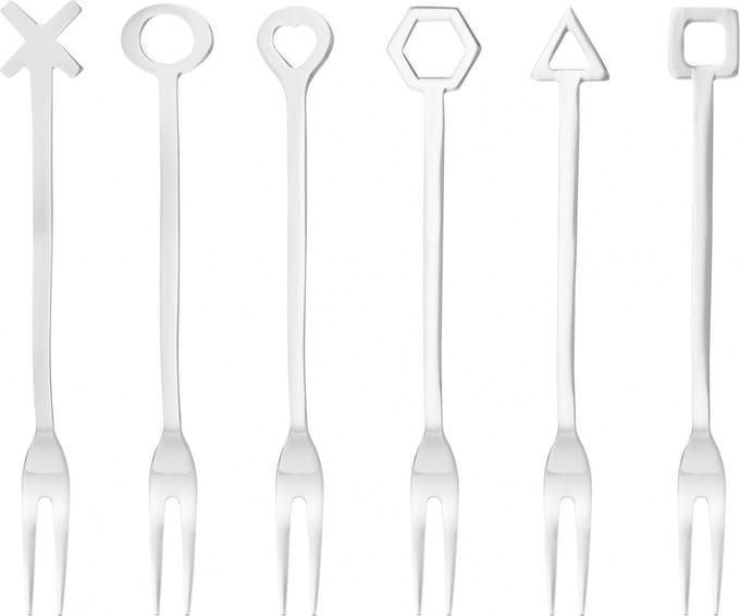 Paderno Partyvorkjes 12,5 Cm Rvs Zilver 6-delig
