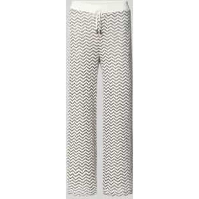 Dames culotte broek van gestructureerde jersey met opengewerkte patronen COMMA