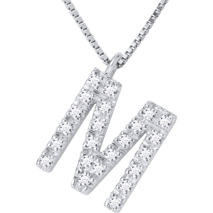 Collar ABC Diamonds 0,12 Cts BRIEF "M" 18K wit