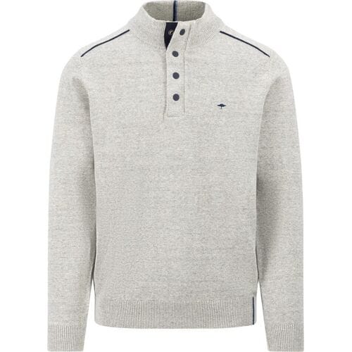 Fynch-Hatton Trui Troyer Zip-Button Licht Grijs / male