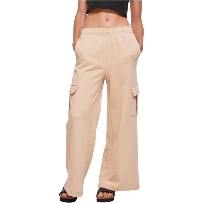 Hoog getailleerde cargo broek met wijde pijpen dames Urban Classics Terry