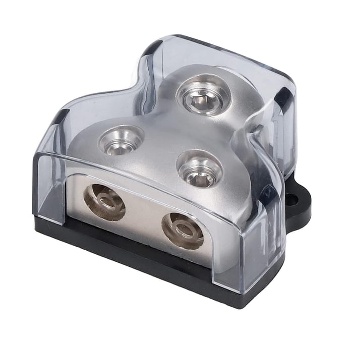 Auto Audio Versterker Splitter 2-Weg Stroomverdelingsblok Massaverdeling Aansluitblok gray