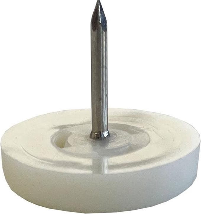 FLE - Glijder wit rond Ø 2,5 cm en hoogte 0,6 cm van kunststof - 20 stuks