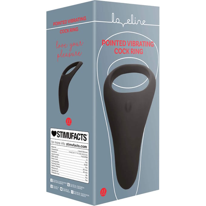 Shots - Loveline LOVE021BLK - Pointed Vibrating Cock Ring - Licorice Black