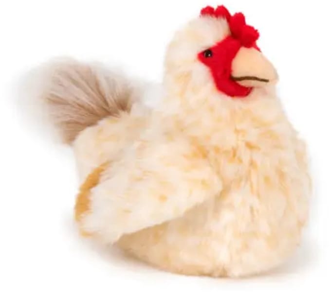 Semo Knuffel Kip - lichtbruin - pluche - 23 cm - boerderij knuffeldier