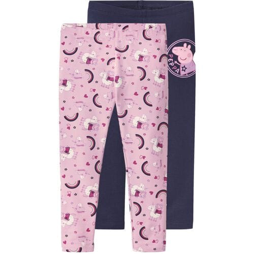 Lidl Set van 2 kinder thermoleggings (Donkerblauw/lichtroze, 98/104)
