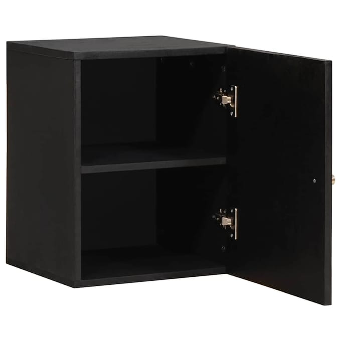 vidaXL - Wandkast - Zwart - 38 - x - 33 - x - 48 - cm - Massief - Mango - Hout