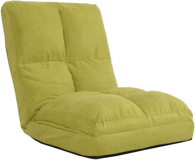 Vloer fauteuil MCW-N45, slaap fauteuil opklapbare fauteuil functionele fauteuil, slaapfunctie opvouwbaar stalen frame fluweel ~ groen