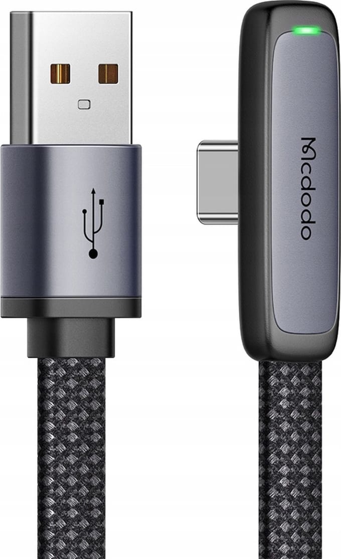 Mcdodo Hoek Usb-C Kabel Snelladen Usb Type C 6A 100W Zwart 1M