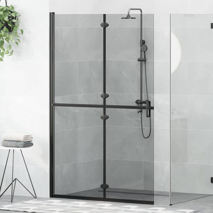vidaXL - Inloopdouche - wand - Zwart - 120 - x - 6,5 - x - 190 - cm