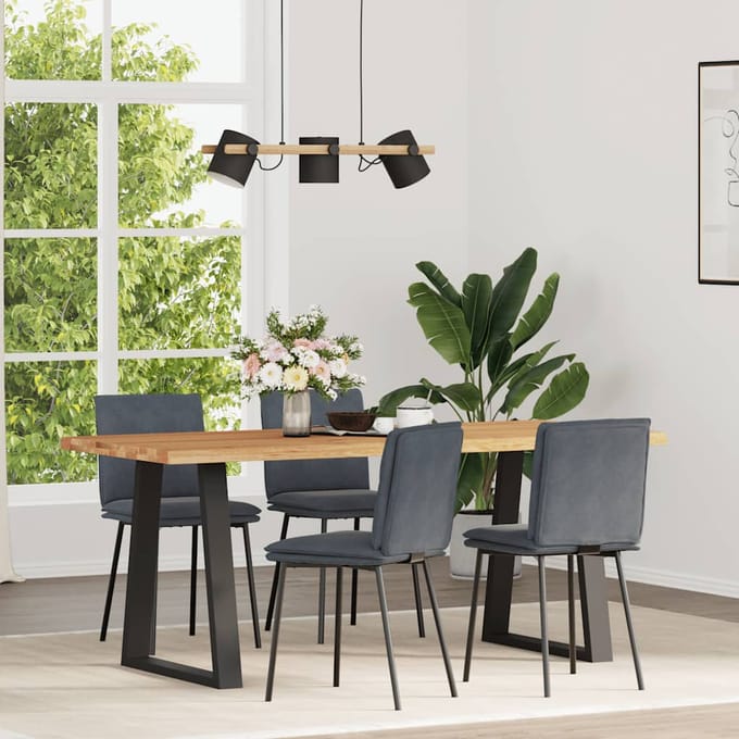 vidaXL - Eetkamerstoelen - 4 - st - fluweel - donkergrijs