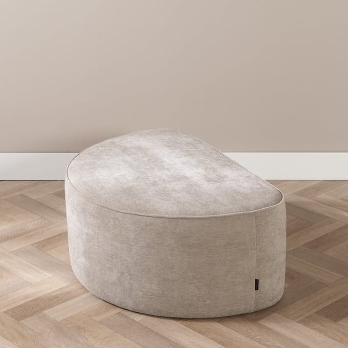 Bronx71® Hocker Neso halve maan stof gemêleerd taupe