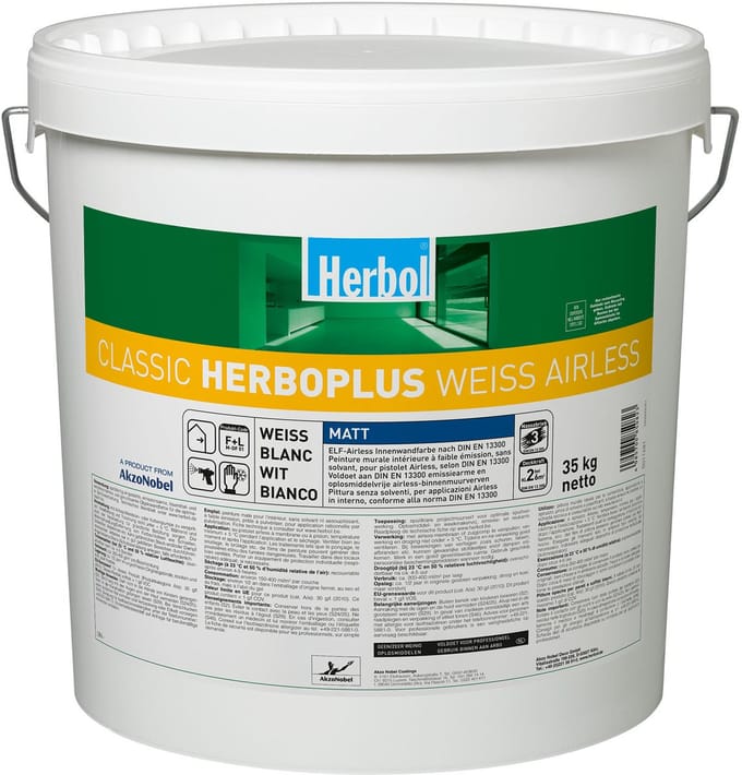 Herbol Classic HerboPlus WIT - Airless verspuitbare muurverf 35KG