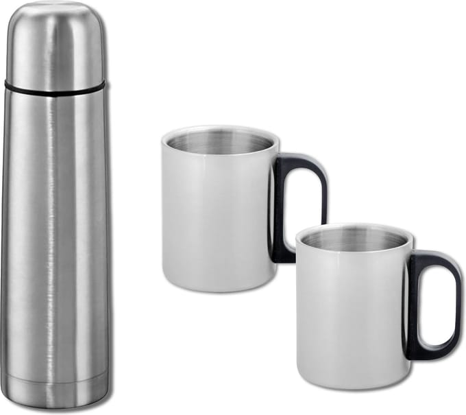 Discountershop® RVS Thermosfles 1.0 liter met 2 bekers