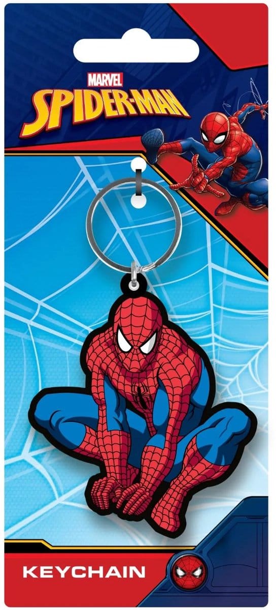 Sleutelhanger - Spiderman logo - rubber - metalen ring